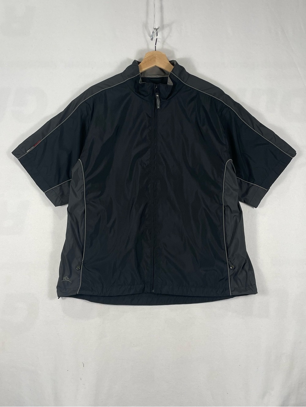 Vintage Y2K Stormtech Full Zip Shortsleeve Jacket Golf Black Windbreaker Sz L